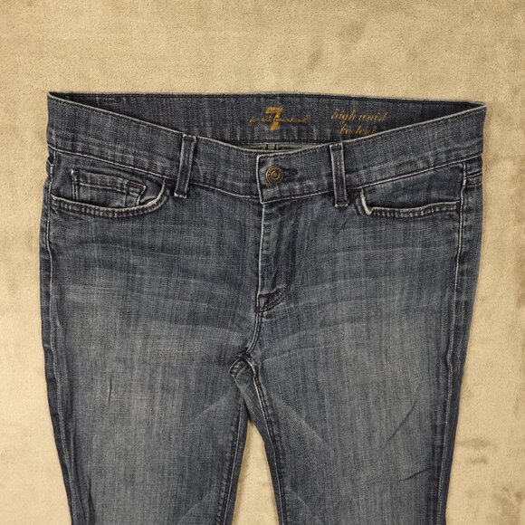 7 For All Mankind High Waist Bootcut Jeans Women’s Size 30 Blue Denim - Picture 2 of 12